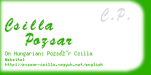 csilla pozsar business card